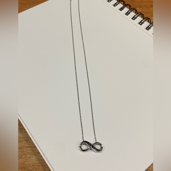 Blue Diamond Accent Sideways infinity necklace - Picture 3 of 3